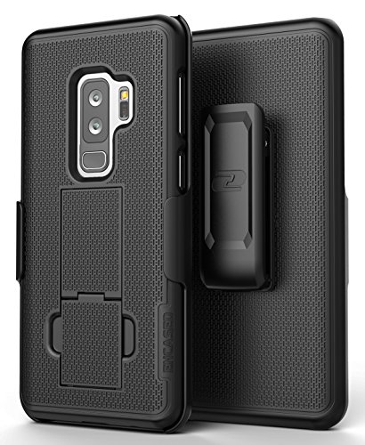 Product Cover Encased Samsung Galaxy S9 Plus Case with Belt Clip (DuraClip) Slim Fit Holster Shell Combo w/Rubberized Grip (S9+ 2018 Release) Smooth Black