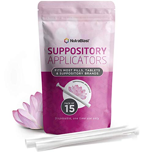 Product Cover NutraBlast Disposable Vaginal Suppository Applicators (15-Pack) | Fits Most Brands, Pills, Tablets and Boric Acid Suppositories | Individually Wrapped