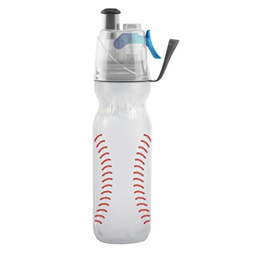 Product Cover O2COOL HMCDP31 Insulated Water Bottle, Mist 'N Sip Sports Series, 20 oz, Baseball, 20 Ounce,