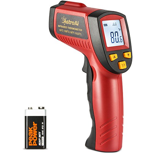 Product Cover AstroAI Digital Laser Infrared Thermometer, 550 Non-contact Temperature Gun -58℉~1022℉ (-50℃～550℃) for Cooking Gadgets, Barbecuing, and Other Indoor Outdoor Activities Red