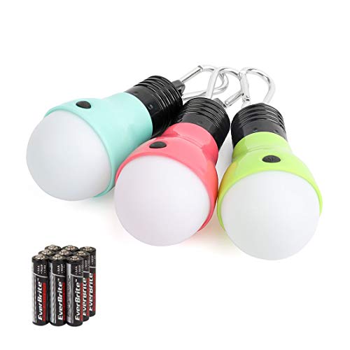 Product Cover EverBrite 3-Pack Camping Lights - 3 Lighting Modes, Portable LED Bulbs Ideal for Kids' Adventure Activities, Backpacking, Camping, Picnic, Emergency and More, 3 x AAA Batteries Included