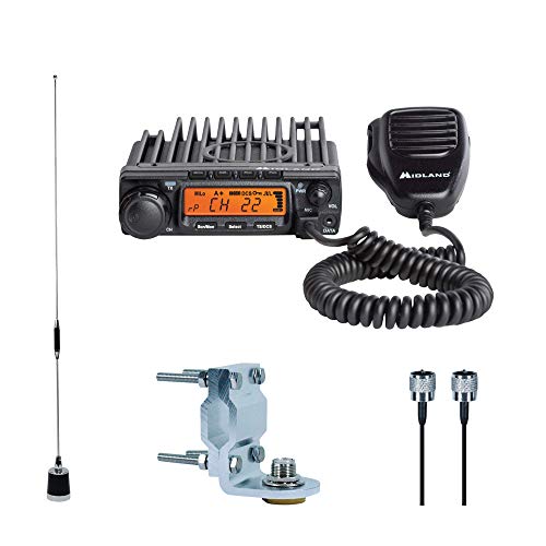 Product Cover Midland - MXT400VP3, MicroMobile Bundle - MXT400 Two-Way Radio w/ 8 Repeater Channels & 142 Privacy Codes, MXTA25 3dB Gain Antenna w/ MXTA23 Antenna Mounting Bracket, MXTA24 6M Antenna Cable