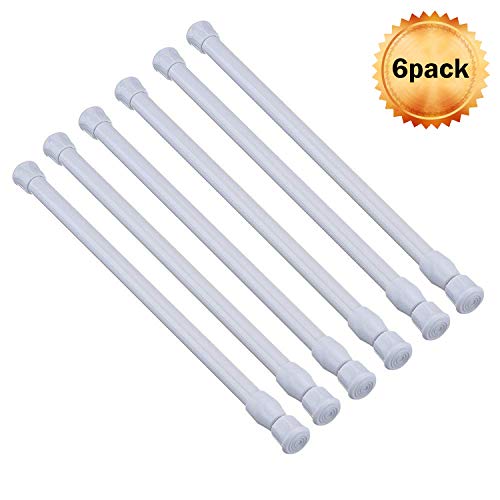 Product Cover AIZESI 6PCS Tension Rods,23.5 to 43 Spring Curtain Rods Window Rods for Kitchen Window Bathroom (60-110CM)