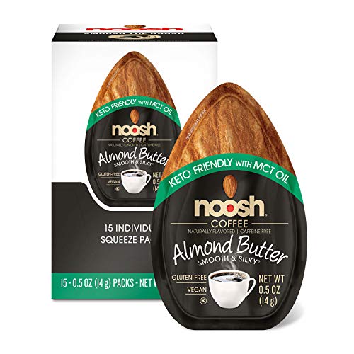 Product Cover NOOSH Keto Almond Butter (Coffee, 15 Count) - All Natural, Vegan, Gluten Free, Soy Free - Ketogenic and Low Carb Friendly