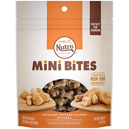 Product Cover NUTRO Mini Bites Natural Dog Treats Roasted Chicken Flavor, 8 oz. Bag