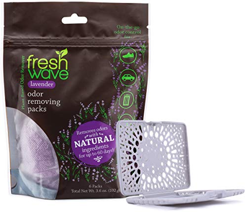 Product Cover Fresh Wave Lavender Odor Eliminating & Deodorizing Packs, Bag of 6 + Bonus Fresh Pod Case