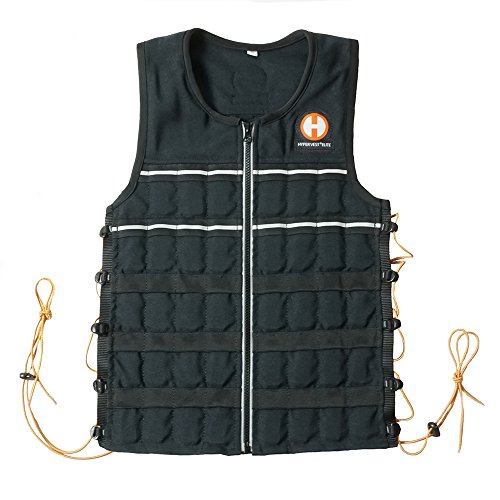Product Cover Hyperwear Hyper Vest Elite Weighted Vest, Medium 20 lb, Thin, Adjustable, Durable Cordura Fabric, Reflective Trim (Medium)