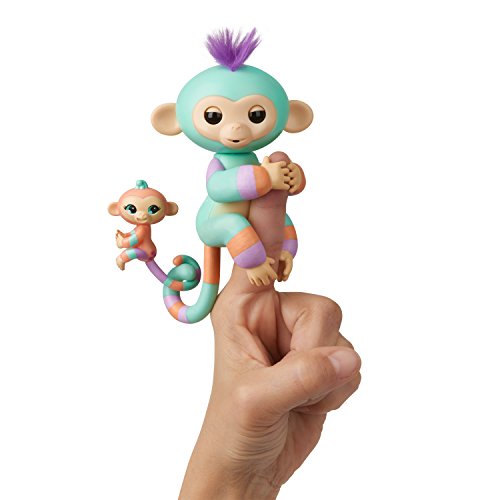 Product Cover WowWee Fingerlings Baby Monkey & Mini BFFs - Danny & Gianna (Turquoise-Orange) 3544