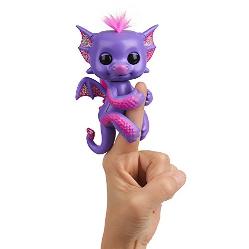 Product Cover Fingerlings - Glitter Dragon - Kaylin (Purple with Pink) - Interactive Baby Collectible Pet - By WowWee