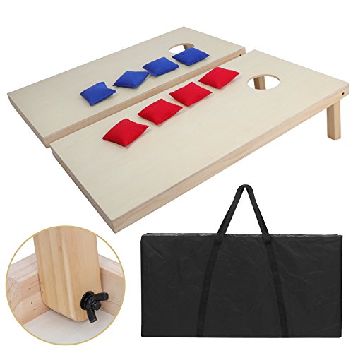 Product Cover ZENY Portable Solid Wood Premium Cornhole Set Regulation Size Bean Bag Toss Game Set 4'x2' Game Boards & 8 Corn Hole Bags Outdoor Game