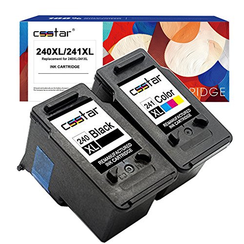 Product Cover CSSTAR Remanufactured Ink Cartridge Replacement for Canon PG-240XL CL-241XL (Black & Color, 2-Pack)