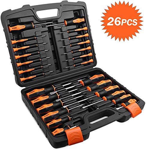 Product Cover Screwdriver Set, TACKLIFE 26PCS Magnetic Screwdriver Set with Case, Includes Slotted/Phillips/Torx Precision Screwdriver, Repair Tool Kit - HSS1A