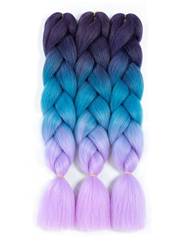 Product Cover Forevery Braiding Hair Kanekalon Synthetic Ombre Hair Braiding Extensions High Temperature Fiber Crochet Twist Braids (24