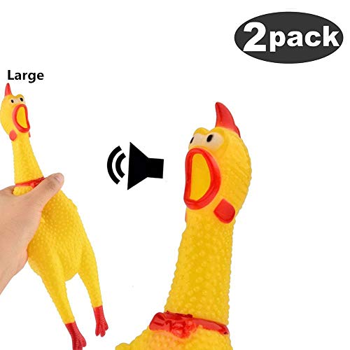 Product Cover 2 Pack Large Screaming Chicken Toy Rubber Squawking Chicken 12 inch