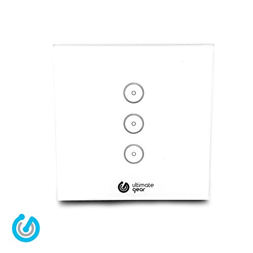 Product Cover NISHICA 1: 3 Gang, WiFi & RF Smart Glass Look Touch Light Wall Switch Work with Amazon Alexa, and Nest Thermostat (for Home Automation)