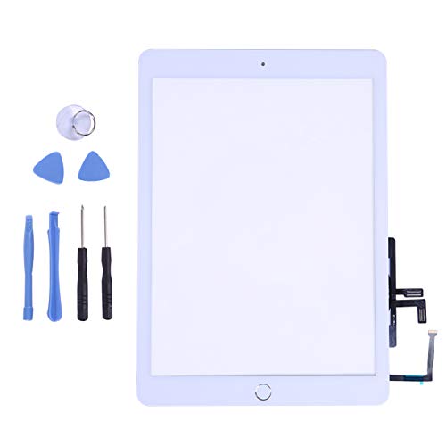 Product Cover Touch Screen Digitizer for 2017 iPad 9.7 - Front Glass Replacement with Home Button & Tool Repair Kit (A1822, A1823) - White