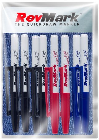 Product Cover RevMark Industrial Marker - Permanent Ink - Ultra Fine Tip - 8 Pack (Made in the USA) (Assorted)