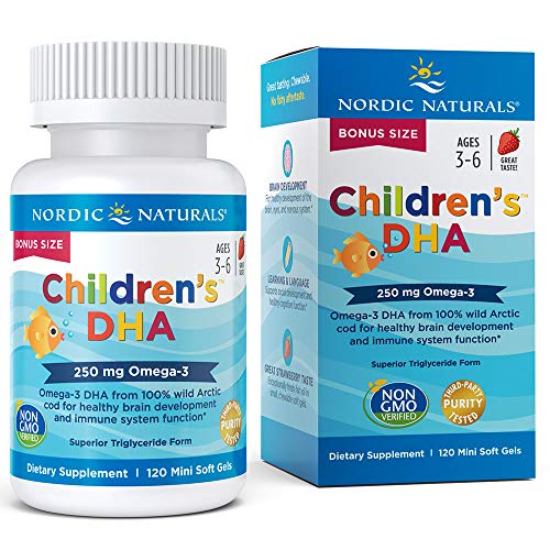 Product Cover Nordic Naturals Children's DHA Strawberry - Children's Fish Oil Supplement for Healthy Cognitive Development and Immune Function*, Bonus Size 120 Count