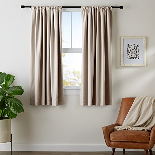 Product Cover AmazonBasics Room Darkening Blackout Window Curtains with Tie Backs Set, 42