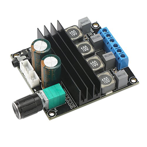 Product Cover Digital Amplifier Board, DROK HiFi Dual Channel Stereo Audio Amplifier DC10-25V Digital 2.0 Power Amp Board 50W+50W Output with Volume Adjustment Knob