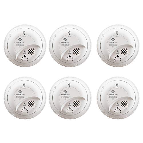 Product Cover First Alert BRK SC9120B-6 Hardwired Smoke and Carbon Monoxide (CO) Detector with Battery Backup, 6 Pack