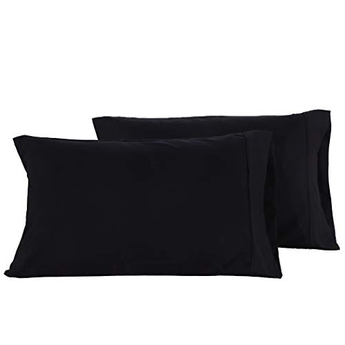 Product Cover AYASW Pillowcases Queen Size Microfiber 2 Piece Set Envelope Closure Black 20x30 inches