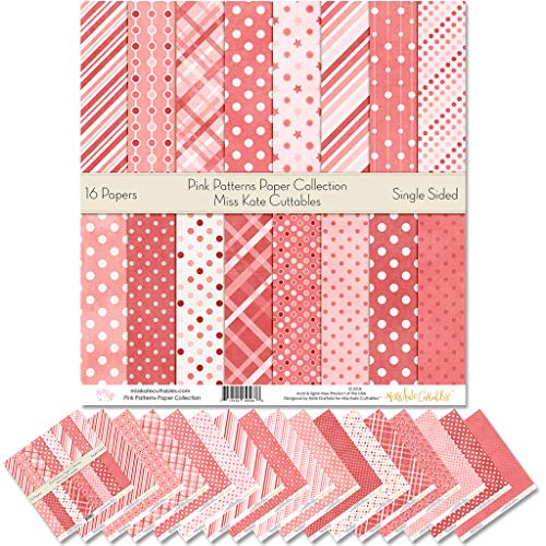 Product Cover Pattern Paper Pack - Pink Patterns - Scrapbook Premium Specialty Paper Single-Sided 12