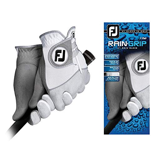 Product Cover FootJoy Men's RainGrip Pair Golf Glove White Cadet Medium/Large, Pair