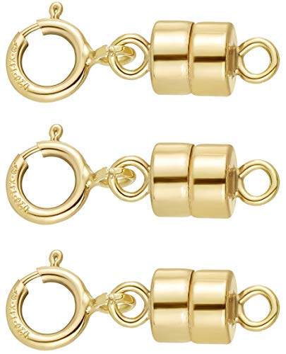 Product Cover 14K Gold Filled Magnetic Clasp for Jewelry and Necklaces | 4.5 mm | Made in USA [3 Pack]
