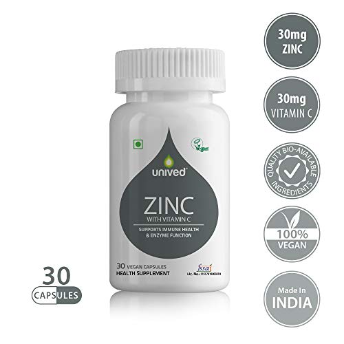Product Cover Unived Zinc Citrate with Organic Freeze Dried Acerola Berry, Supports Immune Health & Enzyme Functions, 30 Vegan Capsules