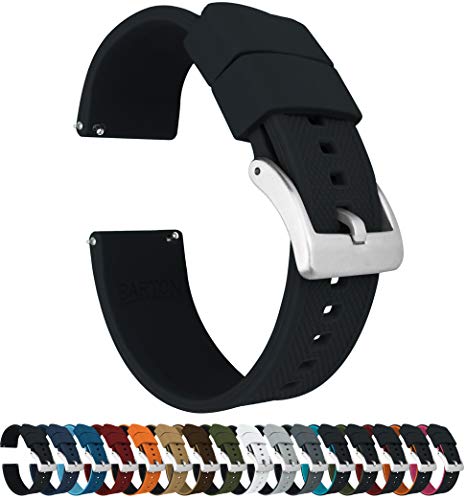 Product Cover 22mm Black - Barton Elite Silicone Watch Bands - Quick Release - Choose Strap Color & Width