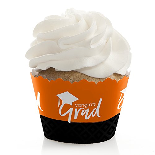 Product Cover Orange Grad - Best is Yet to Come - Orange Graduation Party Decorations - Party Cupcake Wrappers - Set of 12