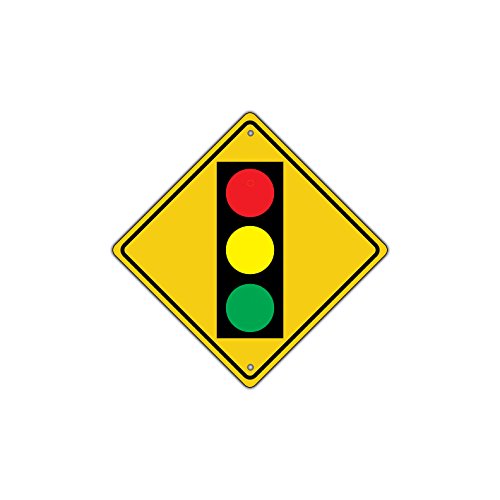 Product Cover Traffic Light Ahead with Symbol Crossing Metal Aluminum Road Sign 12x12