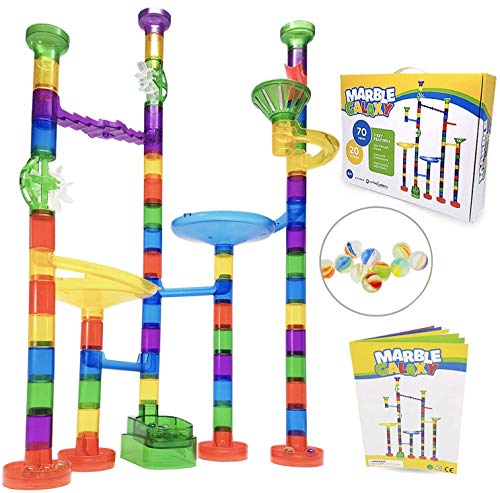 Product Cover Marble Run Sets for Kids - Marble Galaxy Fun Run Set Game - Translucent Marble Maze Race Track Discovery Toys - Educational STEM Toy Building Construction Games - 90 Marbulous Pcs & Glass Marbles