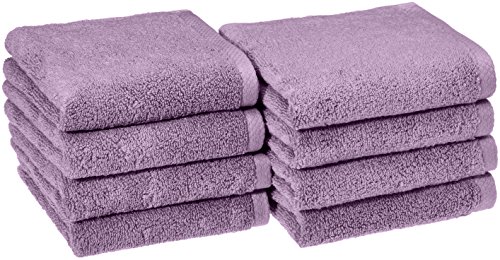 Product Cover AmazonBasics Quick-Dry Hand Towels, 100% Cotton, Set of 8, Lavender