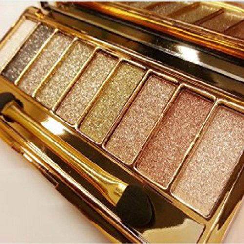 Product Cover Sparkle Eyeshadow Palette&9 Colors Shimmer Makeup Palette & Makeup Cosmetic Brush Set &Gold Glitter Eyeshadow Palette Highly Shining Pigmented Diamond Eyeshadow&9 Color Eyeshadow 6# (1pc)