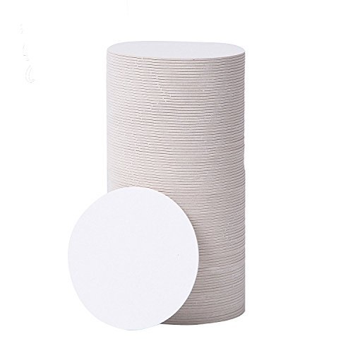 Product Cover BAR DUDES Paper Coasters 100 Pack - 3.5 inch Round Cardboard Coasters - Disposable Crafting Blanks - White Circles - Coasters for Drinks - Absorbent Coaster Bulk - DIY, Arts & Crafts