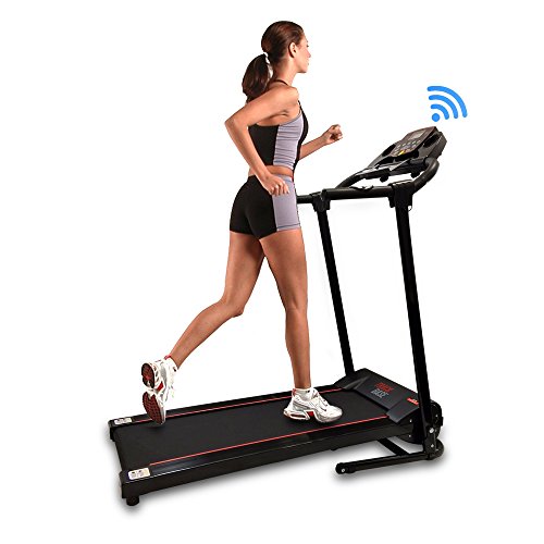 Product Cover SereneLife Smart Digital Folding Exercise Machine - Electric Motorized Treadmill with Downloadable Sports App for Running & Walking - Pairs to Phones, Laptops, & Tablets via Bluetooth - SLFTRD18