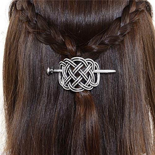 Product Cover Viking Celtic Hair Clips Hairpins- Viking Hair Accessories Celtic Knot Hair Pins Antique Silver Hair Sticks Irish Hair Decor Accessories for Long Hair Jewelry Braids Hair Slide Clip