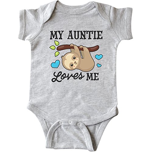 Product Cover inktastic My Auntie Loves Me with Sloth and Infant Creeper 6 Months Heather Grey