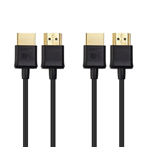 Product Cover Cable Matters 2-Pack Ultra Thin HDMI Cable (Ultra Slim HDMI Cable) 4K Rated with Ethernet 10 Feet