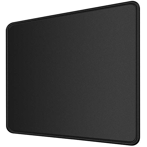 Product Cover MROCO Computer Mouse Pad with Non-Slip Rubber Base, Premium-Textured and Waterproof Mousepad with Stitched Edges, Mouse Pads for Computers, Laptop, Gaming, Office & Home, 11 x 8.5 inches, 3mm, Black
