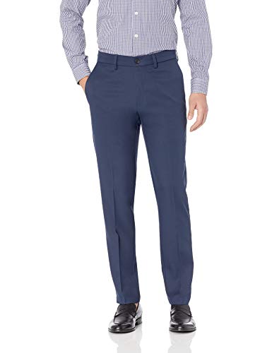 Product Cover Haggar Men's Cool 18 Pro Slim Fit Premium Flex Flat Front Pant, Navy, 32Wx30L
