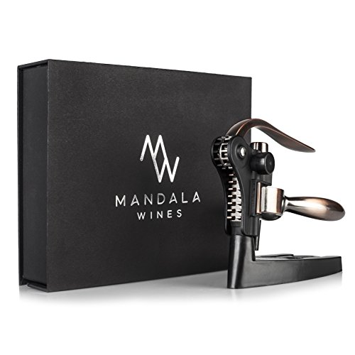 Product Cover Rabbit Wine Bottle Opener Set: Bronze Metal Manual Wine Opening Accessories Tool Kit for Red, White or Rose Bottles with Elegant Portable Rabbit Opener, Black Foil Cutter, Spiral Corkscrew and Stand