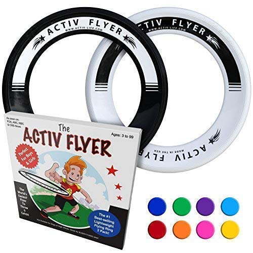 Product Cover Active Life Kid's Frisbee Rings [Black/White] 2 Pack - Best Toddler Toys for Summer Beach Games Gear Items and Swimming Pool - Water Sand Lawn Fun Outdoor Stuff - Outside Family Essentials