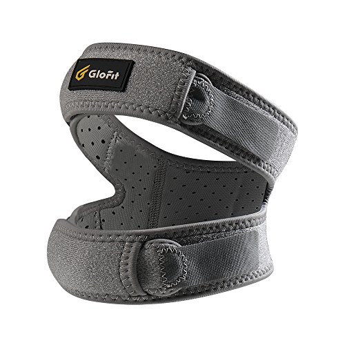 Product Cover Glofit Patella Knee Strap, Knee Strap Tendonitis Support for Running,Jumper,Squats,Weight Lifting,Basketball,for Women and Men(Dual-Straps(Grey))