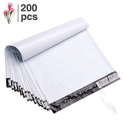 Product Cover Fu Global 200pcs 14.5x19 Inches Poly Mailers Shipping Envelops Boutique Custom Bags Enhanced Durability Multipurpose Envelopes Keep Items Safe Protected（White）