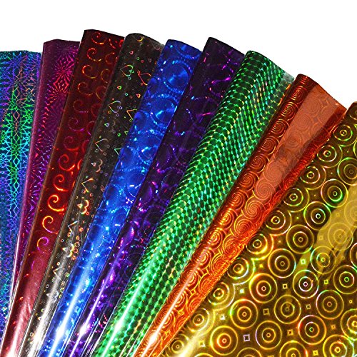 Product Cover TOTAL HOME Plastic Holographic Metallic Colour Paper Wrapping Sheets Especially for Gifts for Loved, 24x17-inch 25-Sheets (Multicolour)