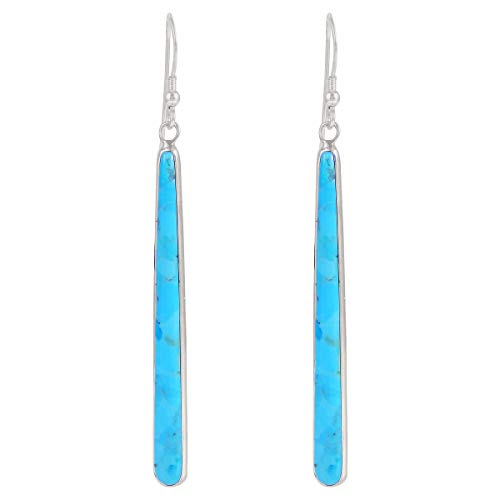 Product Cover Turquoise Earrings in Sterling Silver & Genuine Turquoise (2.5