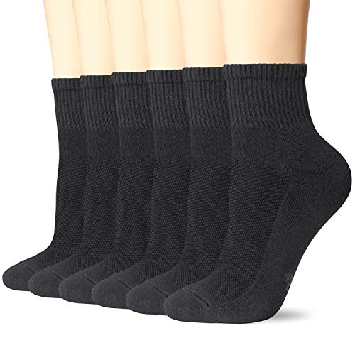 Product Cover +MD 6 Pack Womens and Mens Smell Control Rayon from Bamboo Ankle Socks Cushioned Sole Quarter Casual Socks